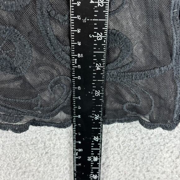 Y2k Sheer Mesh Top Large Black Whimsygoth Dark Romantic Sexy Feminine EXPRESS - Picture 6 of 8